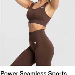 Power Seamless Brown Sports Bra and Leggings